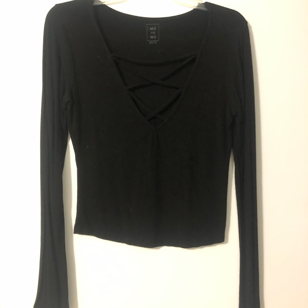 Black Criss-Cross Long Sleeve